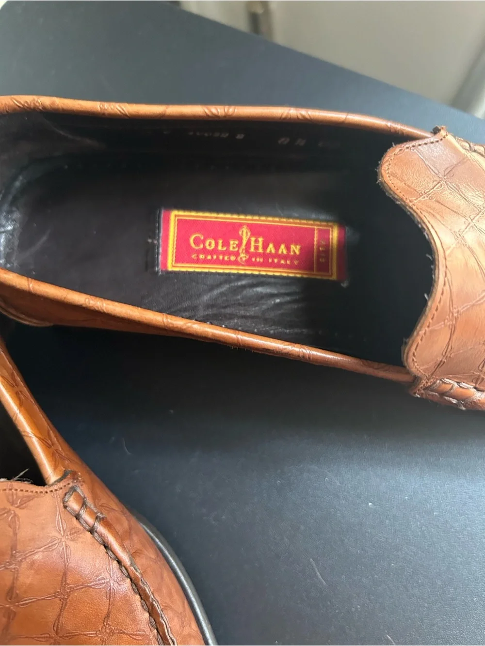 Womens Leather Slip-On Loafers in Tan